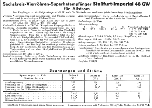 Imperial 48GW; Stassfurter Licht- (ID = 13198) Radio