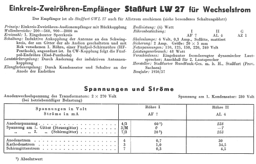 LW27; Stassfurter Licht- (ID = 13150) Radio