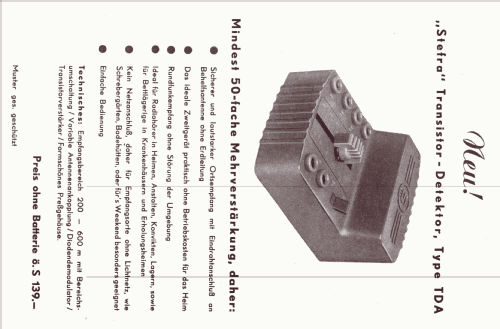 Transistor Detektor TDA; Stefra Marke, Rudolf (ID = 1205401) Crystal