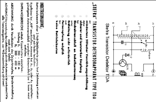 Transistor Detektor TDA; Stefra Marke, Rudolf (ID = 142569) Crystal