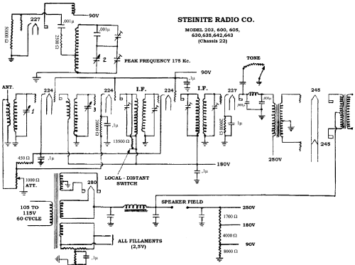 605 Ch= 22; Steinite Radio Co., (ID = 187151) Radio