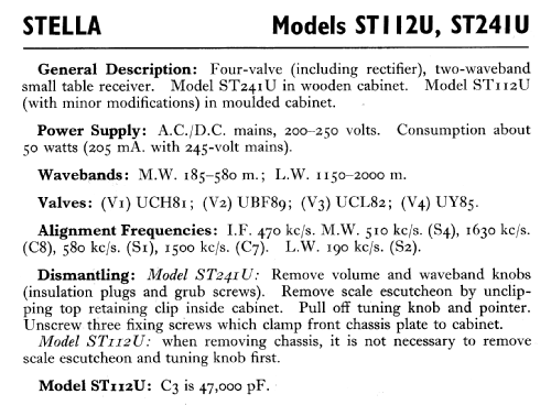 ST112U; Stella Radio & (ID = 598326) Radio