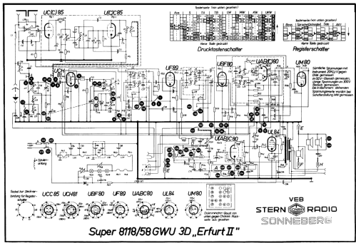 Sonra Erfurt 2 8118/58 GWU-3D; Stern-Radio (ID = 760227) Radio