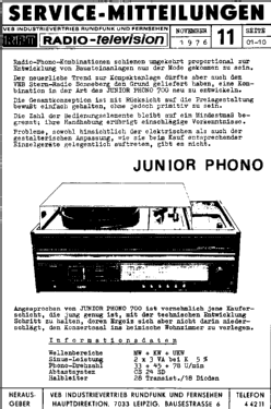 Junior Phono 700 2407/00; Stern-Radio (ID = 2740088) Radio
