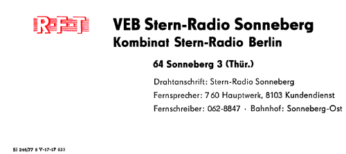 Sonneberg 502; Stern-Radio (ID = 1965837) Radio