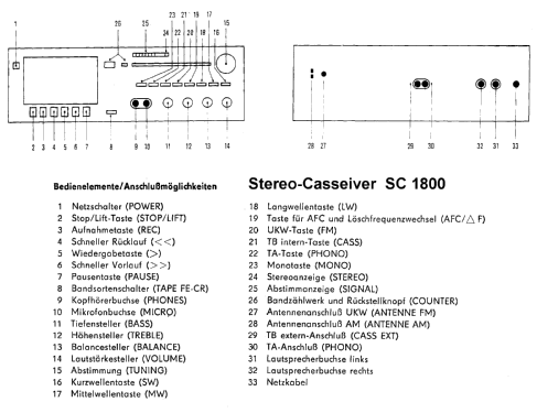 Stereo-Casseiver SC1800 /2318.00; Stern-Radio (ID = 659153) Radio