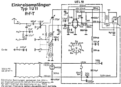 RFT-Einkreisempfänger 1U11; Stern-Radio Berlin, (ID = 2353336) Radio