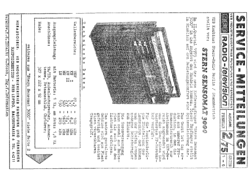 Sensomat 3000 R300; Stern-Radio Berlin, (ID = 1462391) Radio