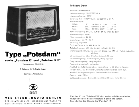 Super Potsdam W; Stern-Radio Berlin, (ID = 2054155) Radio