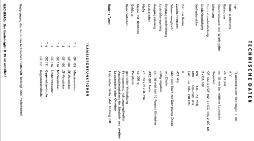 Taschenempfänger T103 ; Stern-Radio Berlin, (ID = 1974225) Radio