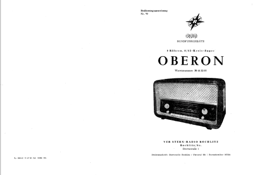 Oberon 1131.053; Stern-Radio Rochlitz (ID = 406065) Radio