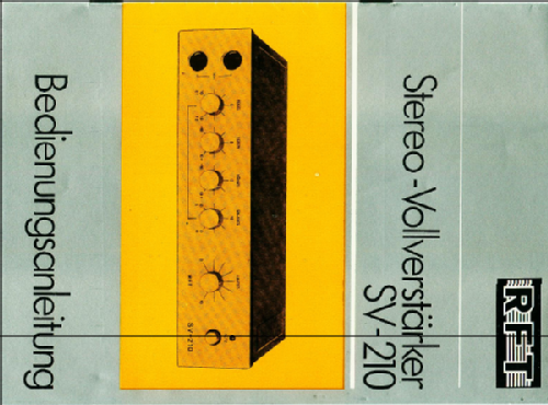 Stereo-Vollverstärker SV-210; Stern-Radio Rochlitz (ID = 1917312) Ampl/Mixer