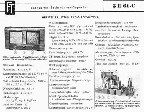 Stern 5E61-C; Stern-Radio Rochlitz (ID = 1245029) Radio