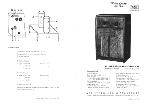 Musikschrank 4U68; Stern-Radio Staßfurt (ID = 433954) Radio