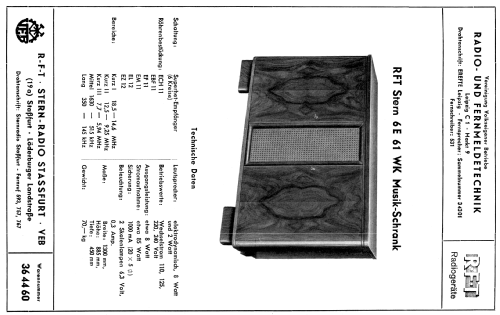 Musik-Schrank 6E61 ; Stern-Radio Staßfurt (ID = 2081514) Radio