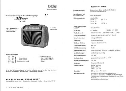 Möwe 6D71; Stern-Radio Staßfurt (ID = 66123) Radio