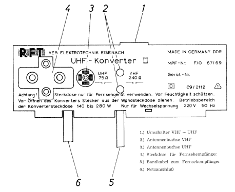 UHF-Konverter II ; Stern-Radio Staßfurt (ID = 3066689) Adattatore