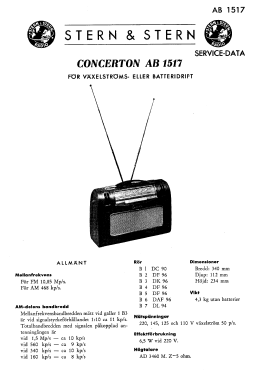 Concerton AB 1517; Stern & Stern (ID = 2731094) Radio