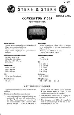 Concerton V505; Stern & Stern (ID = 2727508) Radio