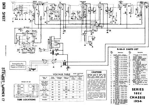 Ch= 105-X series; Stewart Warner; (ID = 577982) Radio