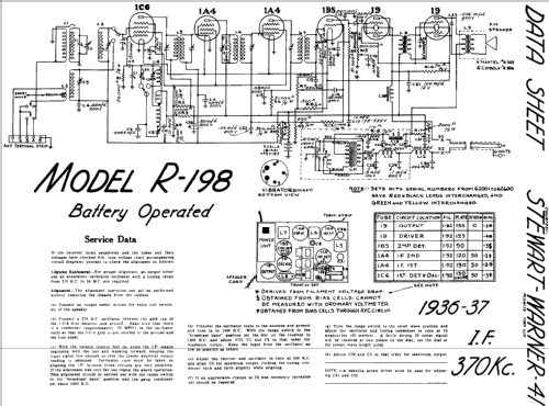 R-198 ; Stewart Warner; (ID = 570505) Radio