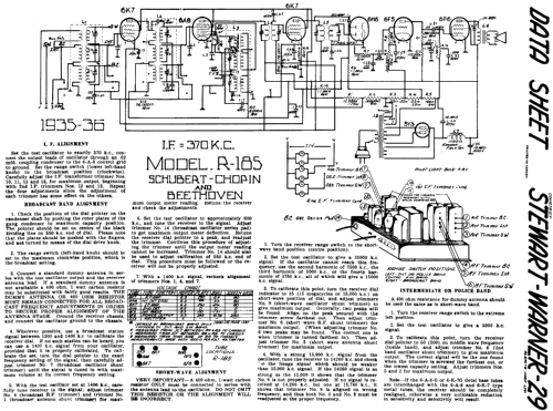 Schubert Ch= R-185; Stewart Warner; (ID = 578084) Radio