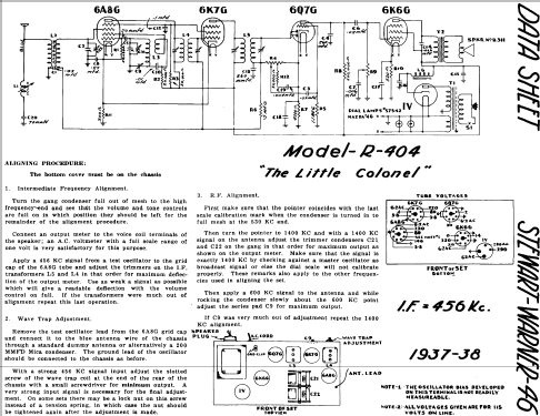 The Little Colonel R-404; Stewart Warner; (ID = 567905) Radio