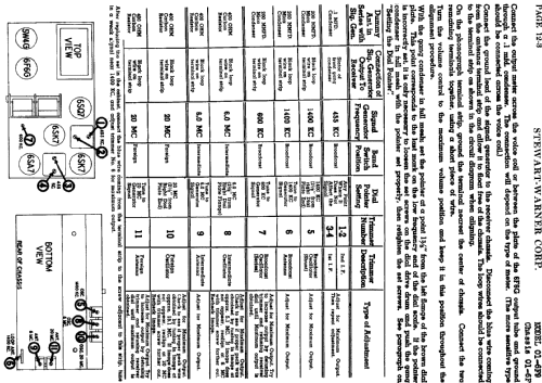 01-6F9 series chassis; Stewart Warner Corp. (ID = 535168) Radio