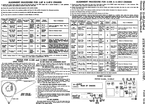 11-10A series chassis; Stewart Warner Corp. (ID = 537939) Radio