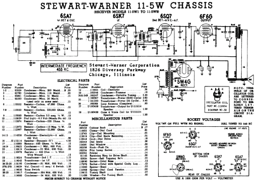 11-5W1 Ch= 11-5W; Stewart Warner Corp. (ID = 560601) Radio