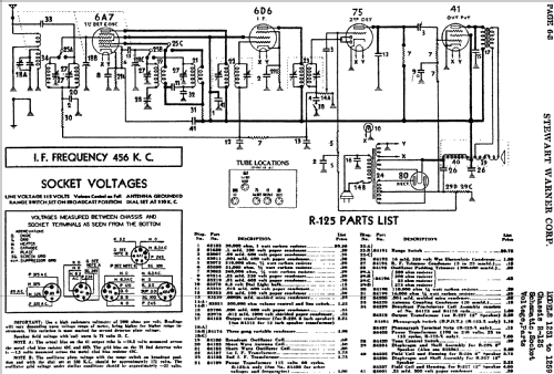 1254 Ch= R-125A; Stewart Warner Corp. (ID = 500773) Radio