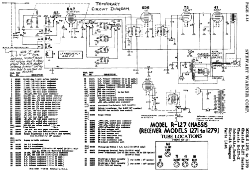 1271 Bond Ch= R-127; Stewart Warner Corp. (ID = 501410) Radio