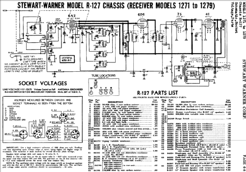 1271 Bond Ch= R-127; Stewart Warner Corp. (ID = 501411) Radio