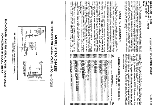 1271 Bond Ch= R-127; Stewart Warner Corp. (ID = 501417) Radio