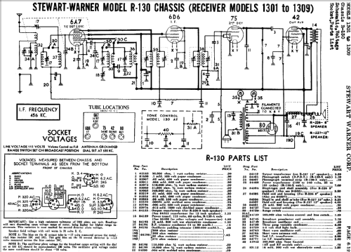 1302 Ch= R-130; Stewart Warner Corp. (ID = 503066) Radio