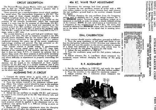 1427 Ch= R-142; Stewart Warner Corp. (ID = 504286) Radio