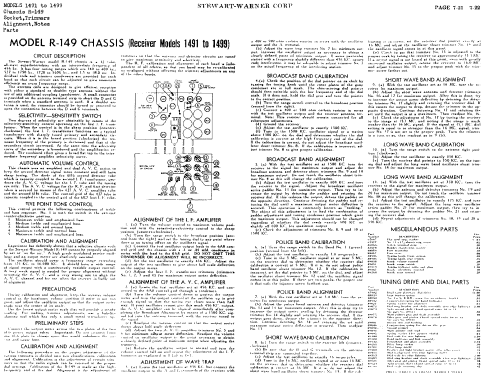 1494 Ch= R-149; Stewart Warner Corp. (ID = 505727) Radio