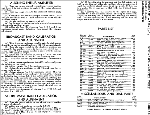 1712 Ch= R-171; Stewart Warner Corp. (ID = 509433) Radio