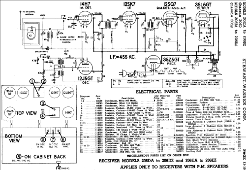 206D series chassis; Stewart Warner Corp. (ID = 542121) Radio