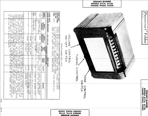 61T26 Ch= 9022B; Stewart Warner Corp. (ID = 431432) Radio