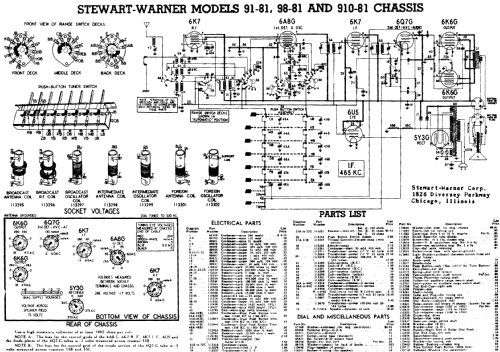 910-812 Ch= 910-81; Stewart Warner Corp. (ID = 560456) Radio