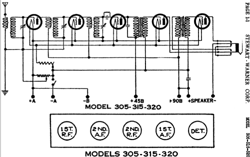 Aeromaster 305; Stewart Warner Corp. (ID = 491201) Radio