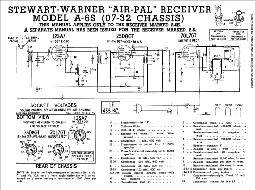 Air Pal A6S Ch= 07-32; Stewart Warner Corp. (ID = 407517) Radio