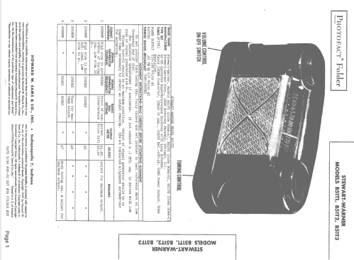 B51T2 Ch= 9044-B; Stewart Warner Corp. (ID = 1517263) Radio
