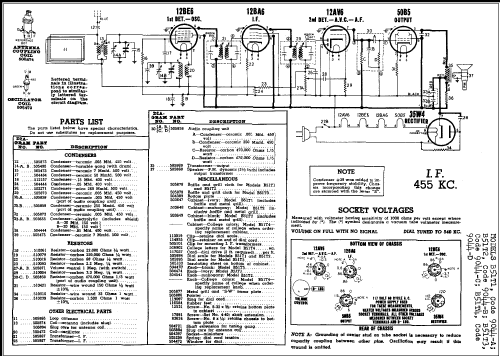 B51T4 Ch= 9044-D; Stewart Warner Corp. (ID = 275270) Radio