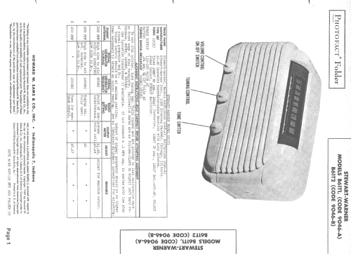 B61T1 Ch= 9046-A; Stewart Warner Corp. (ID = 1524168) Radio