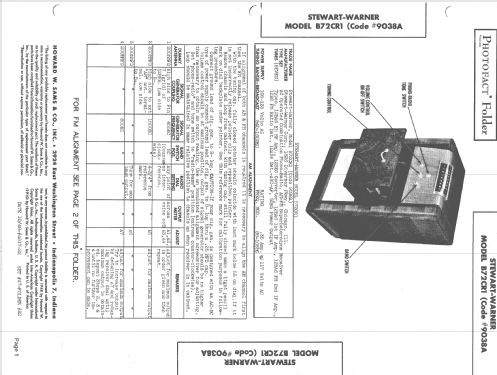 B72CR1 Code 9038A; Stewart Warner Corp. (ID = 1409038) Radio