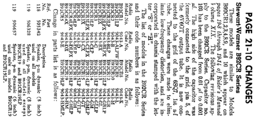 B92CR13 Ch= 9043GL; Stewart Warner Corp. (ID = 565465) Radio