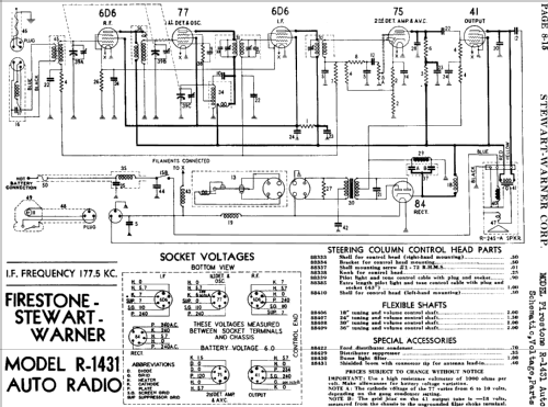 Firestone R-1431 ; Stewart Warner Corp. (ID = 505738) Car Radio