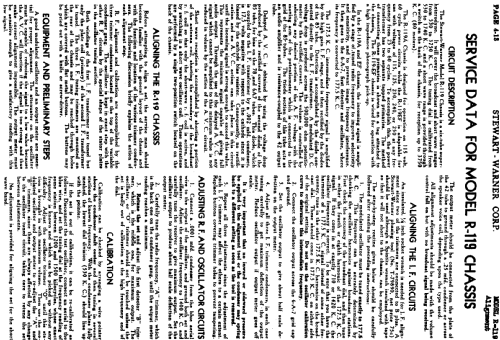 R-119 series chassis; Stewart Warner Corp. (ID = 496655) Radio